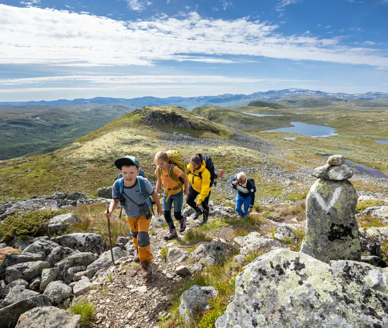 Family trip on Filefjellseggen between Skørsnøse and Støgonøse