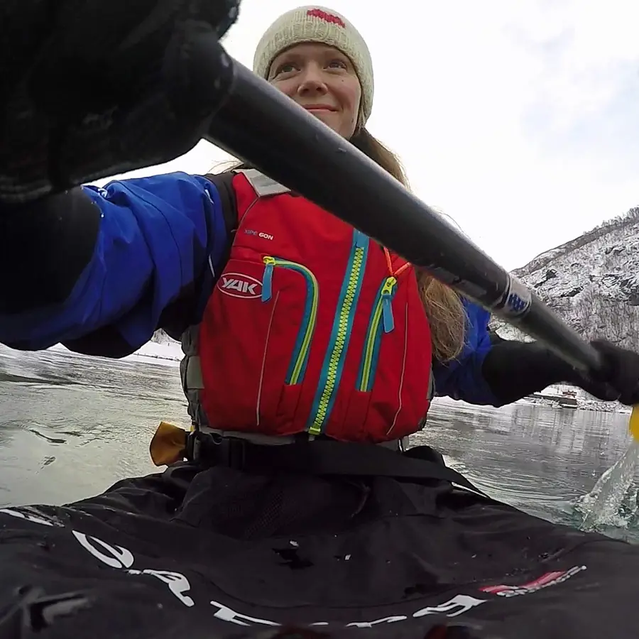 Winter paddling. 