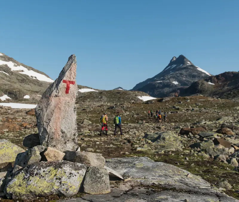 Første del av turen til Uranostind går i relativt lettgått terreng langs DNT-merket sti