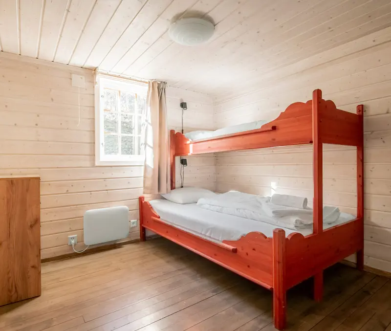 Soverom i rekkehyttene på Filefjellstuene